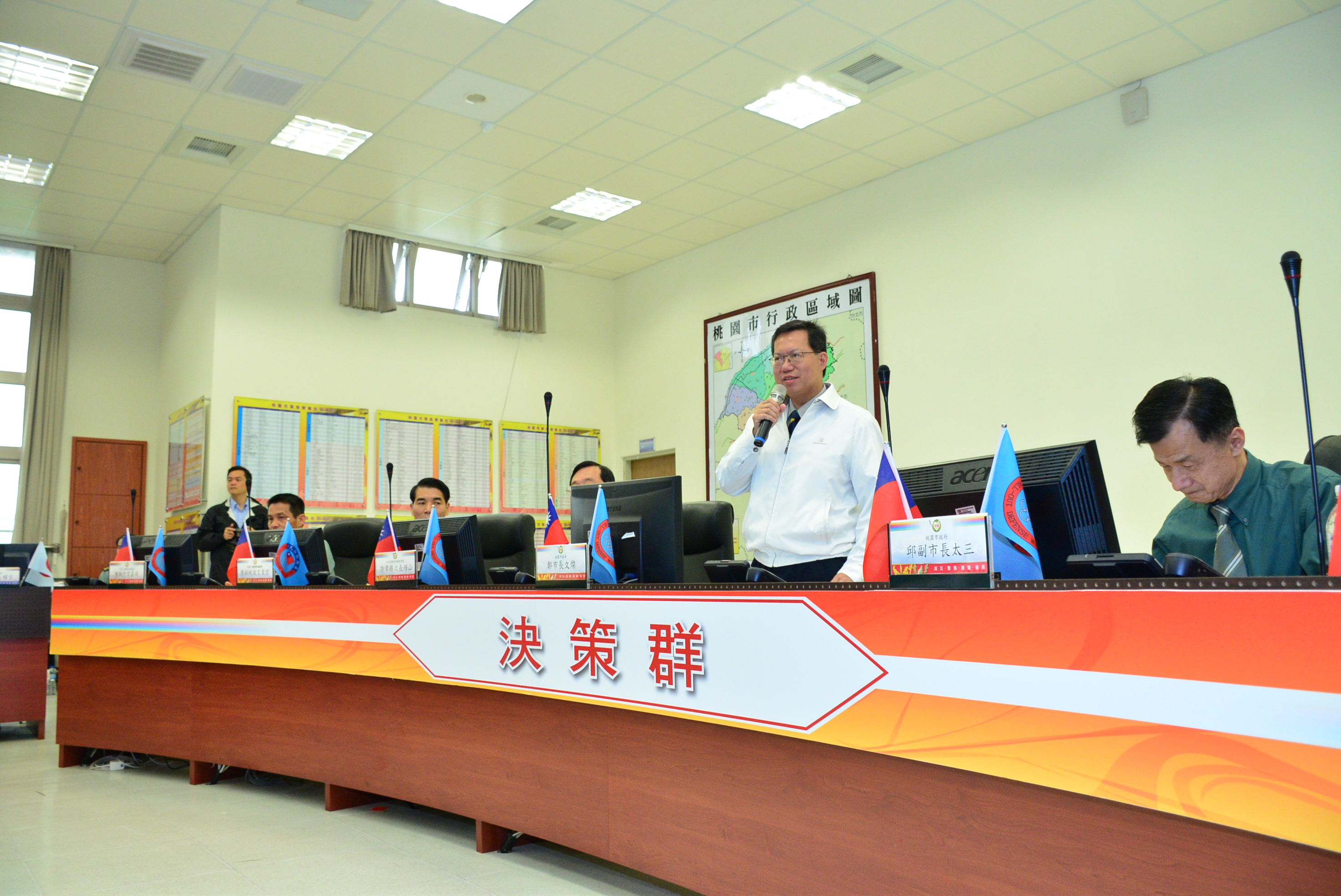 災防演習兵棋推演 鄭市長：軍民合作防災救災，並防護桃園重要政經設施 1