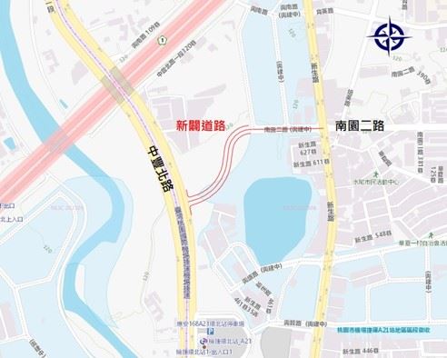 「中壢區南園二路延伸中豐北路道路新闢工程」位置圖