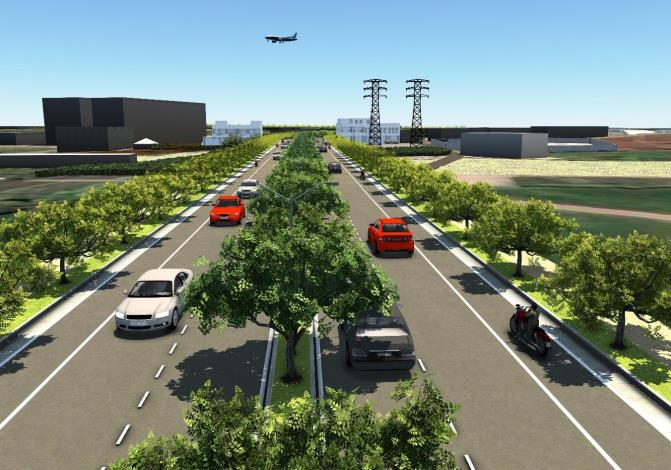 客運園區至機場聯絡道路新闢工程模擬圖