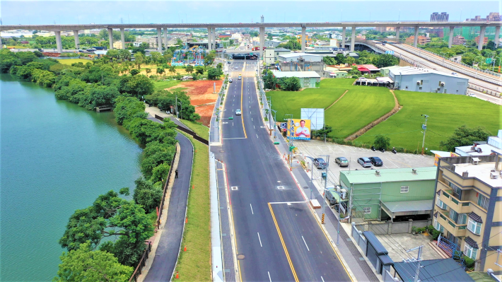 圖:蘆竹區蘆興南路道路拓寬工程完工圖(空拍)