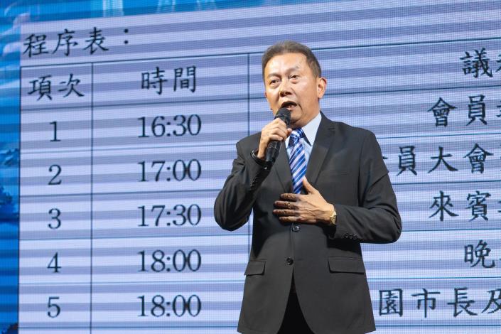 桃園航空城地方促進會新任理事長陳錫達致詞