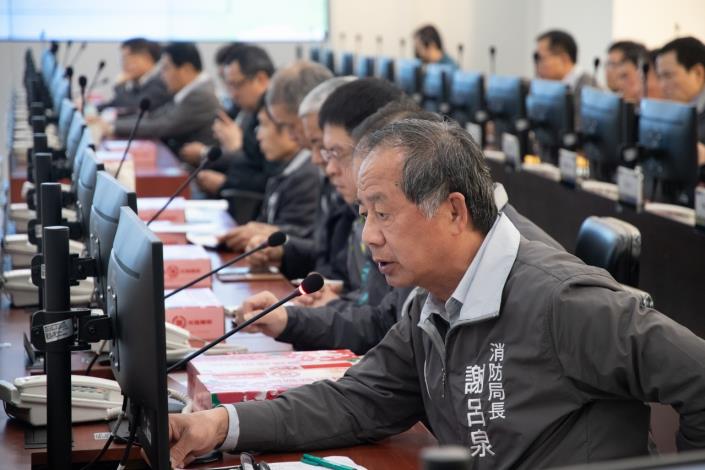 消防局長謝呂泉說明防疫作為