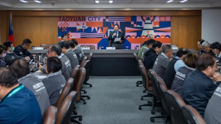 市長致詞表示，透過充分結合人事處的人力運用、研考會的行政管考及資科局的資訊技術等專業職掌，將有效超前部署，以跨機關協力方式做好防疫整備