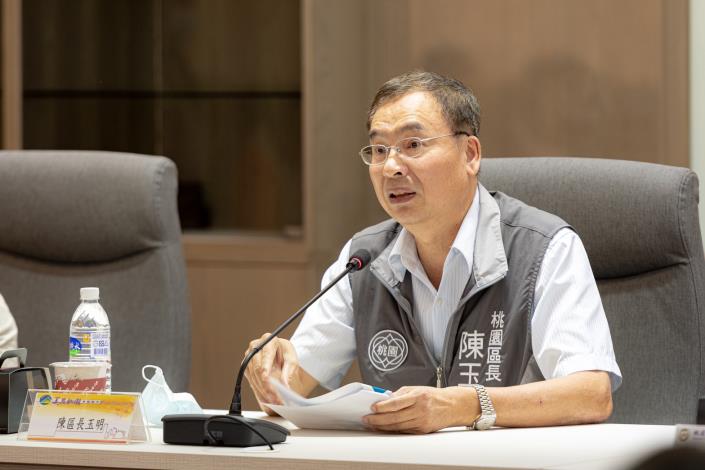 桃園區長陳玉明說明目前居家檢疫情形