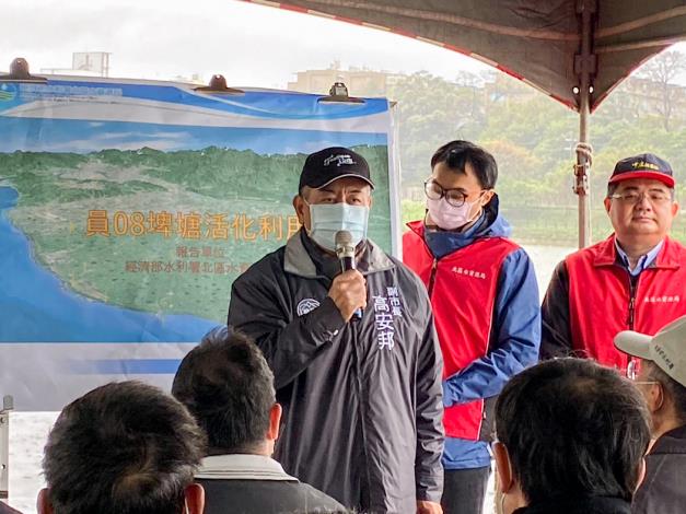 副市長感謝經濟部水利署、農田水利署以及台水公司的共同努力，讓抽水作業提早到位，水情壓力稍為獲得緩解