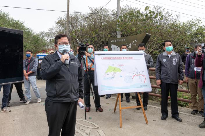 市長致詞表示，為避免因自河川抽取水源而造成河川生態破壞，水務局將持續進行水文調查並隨時監控河川水文情況