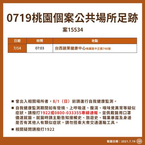0719桃園個案公共場所足跡