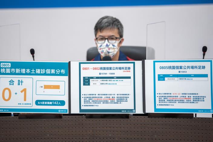 新聞處長詹賀舜說明確診個案公共場所足跡