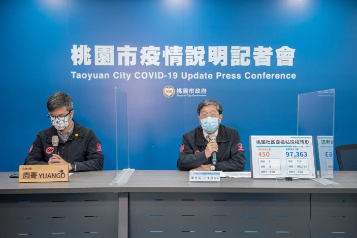 桃園市政府召開疫情說明記者會，說明新增2例日翊物流相關衍生個案