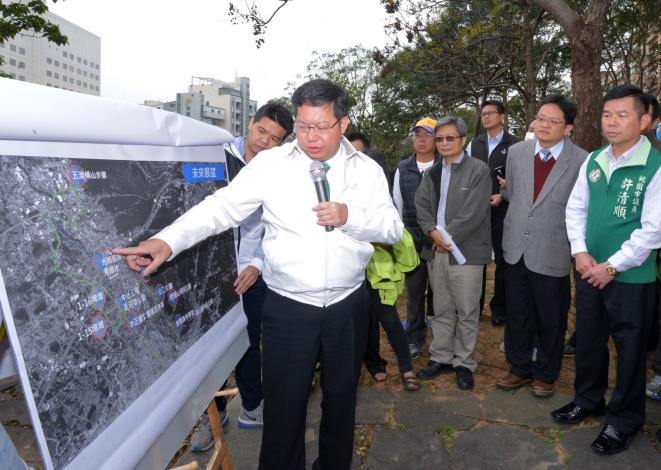 視察蘆竹區光明郵局後方綠地開闢 鄭市長：闢建「郵局公園」，持續增設大南興地區公園綠地