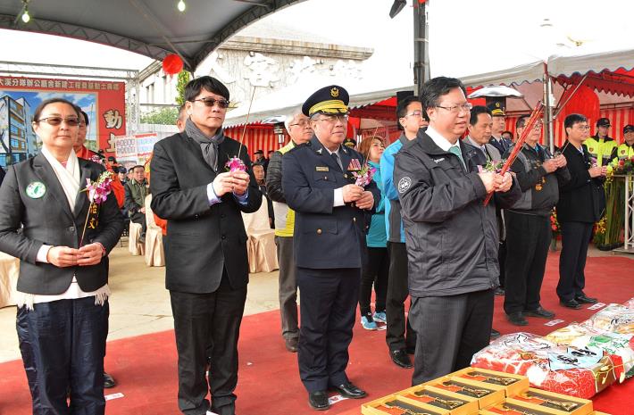 交通警察大隊大溪分隊辦公廳舍奠基動土 鄭市長：108年4月完工，呈現親民形象