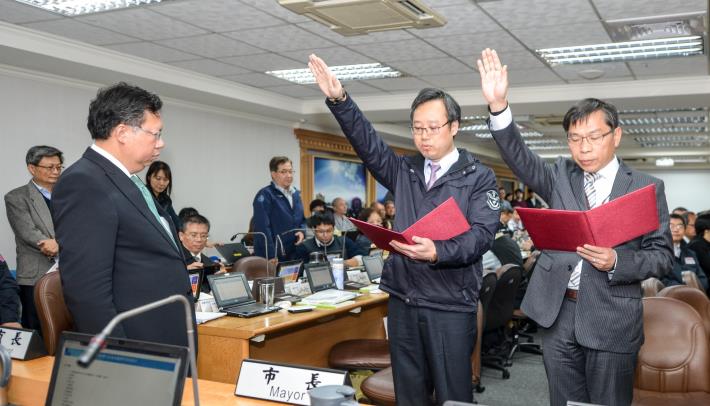 桃園市政府捷運工程局及資訊科技局新任首長宣誓 鄭市長勉同仁全力以赴