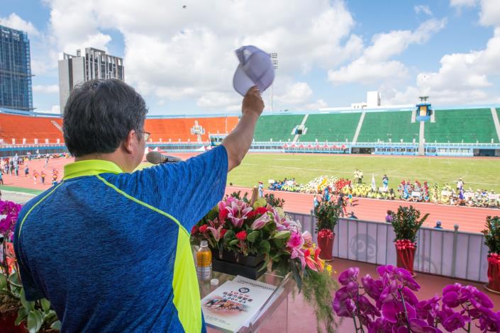桃園市運動會開幕 鄭市長祝福各位選手奪得佳績，展現桃園活力
