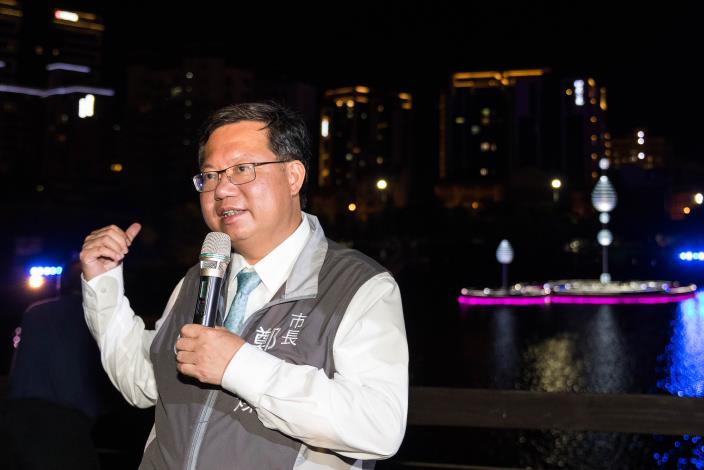 鄭市長致詞，水文化為2018桃園地景藝術節的核心