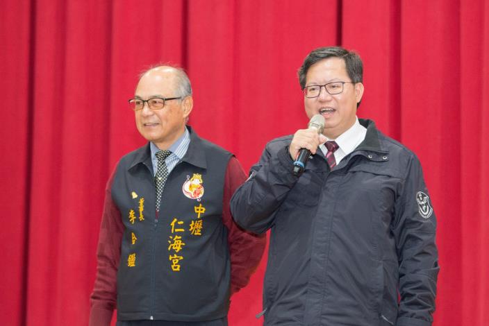 鄭市長致詞時肯定仁海宮是彰顯宗教寺廟價值的最佳典範