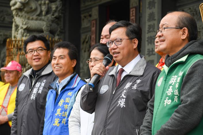 市長致詞表示，大園區劃入桃園航空城計畫內的土地將會有適當補償，未劃入之地區則將進行活化
