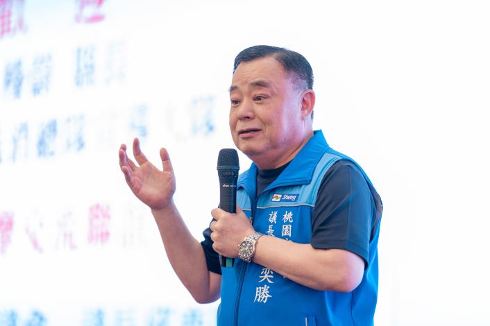 桃園市議會議長暨桃園市義消總隊總隊長邱奕勝致詞
