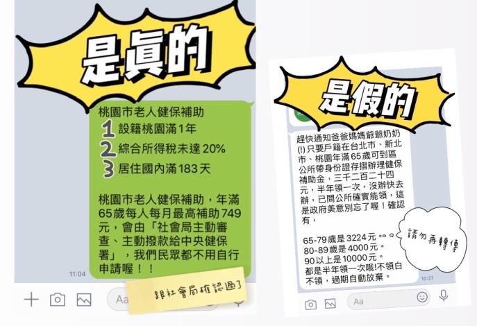 網傳桃市老人健保與「半年」補助3,224元，是假消息!!