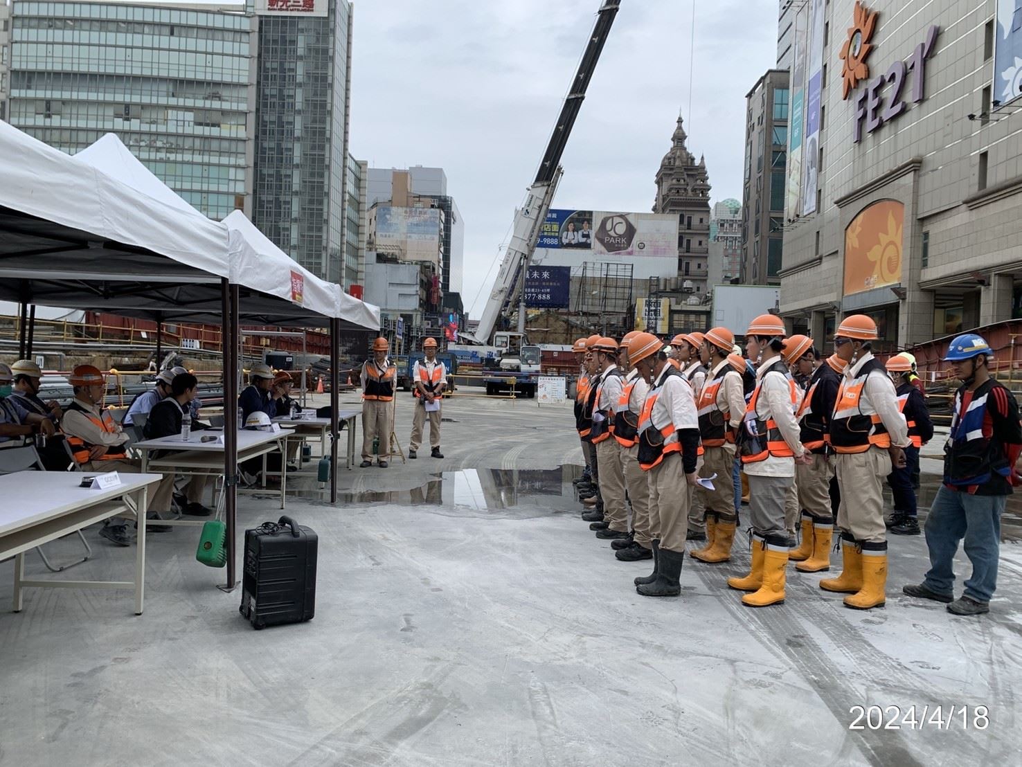 捷運綠線桃園火車站工地模擬演練