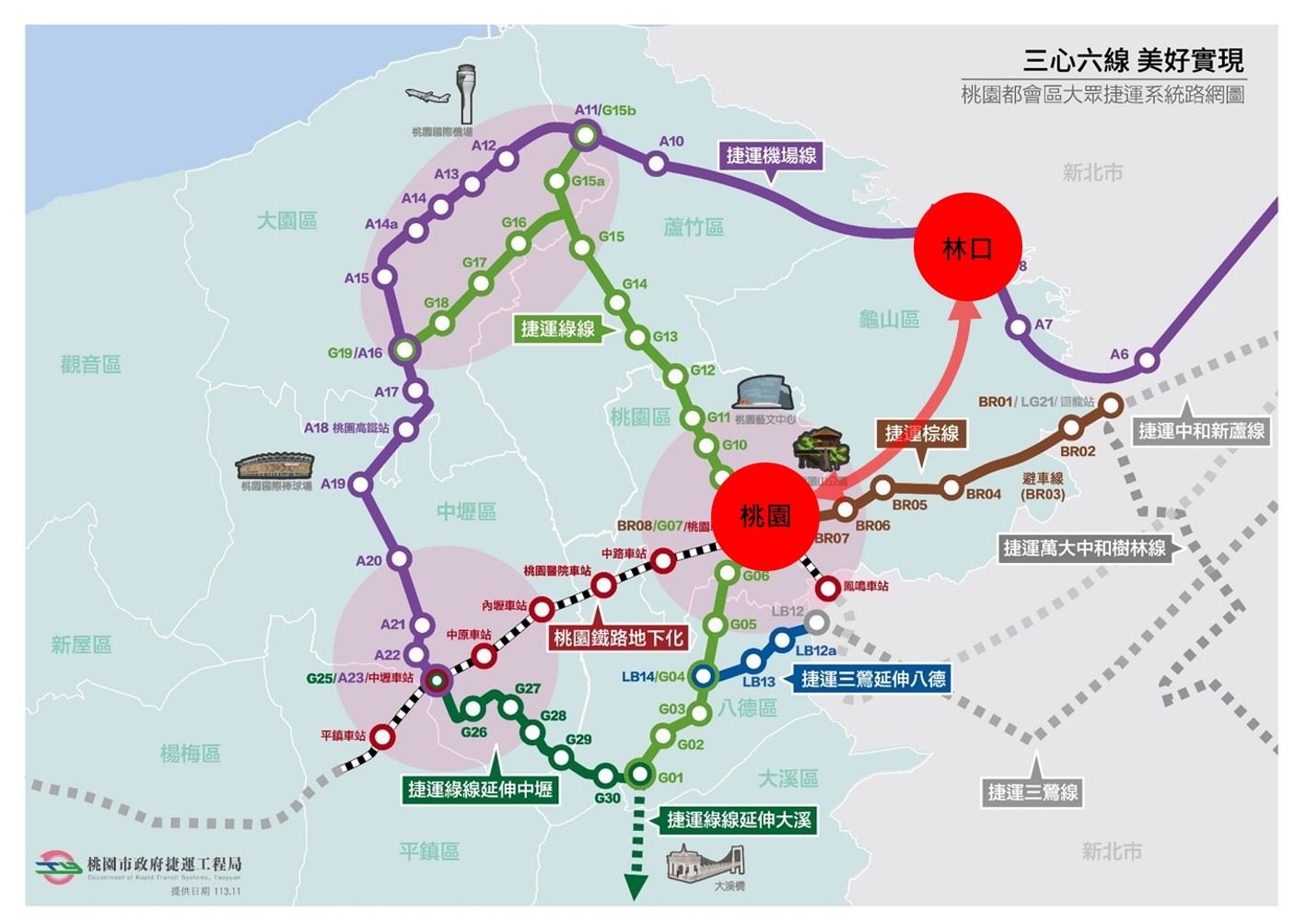 桃園捷運長庚線路廊照片
