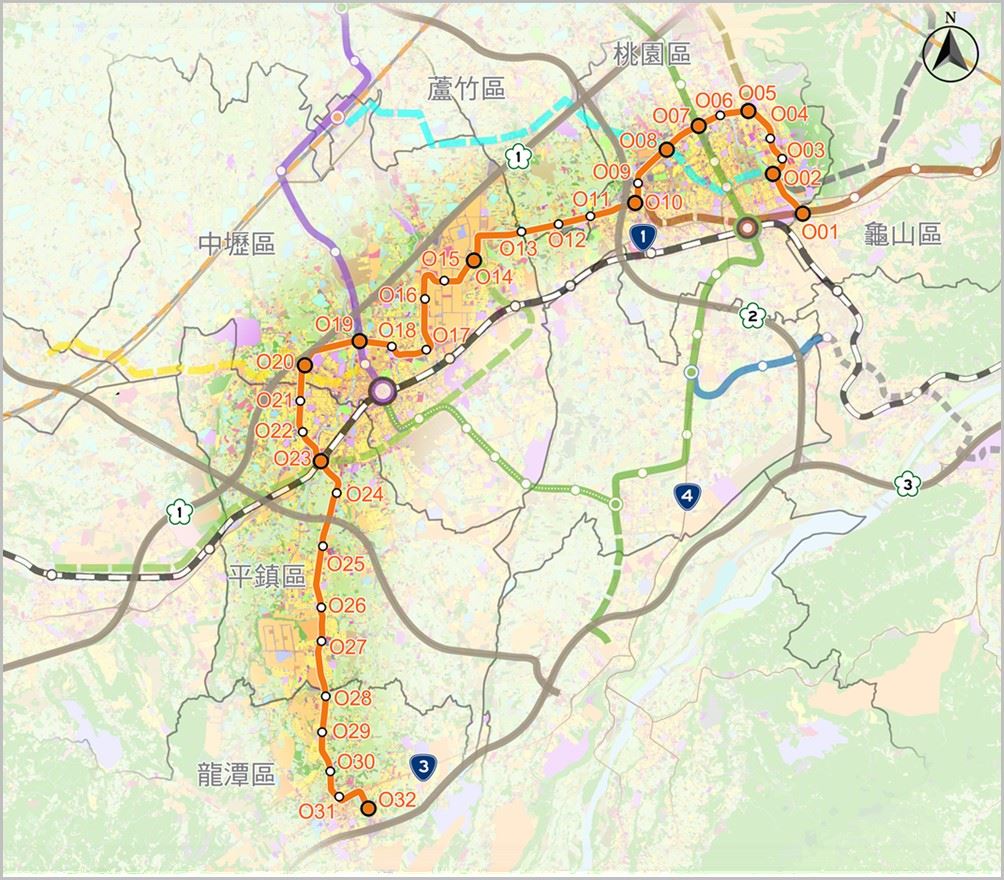 捷運橘線路線示意圖