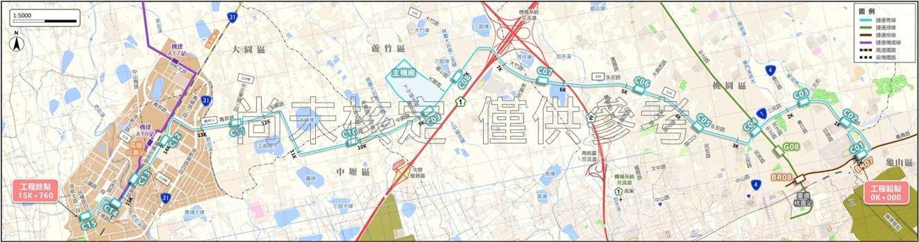 捷運青線路線示意圖