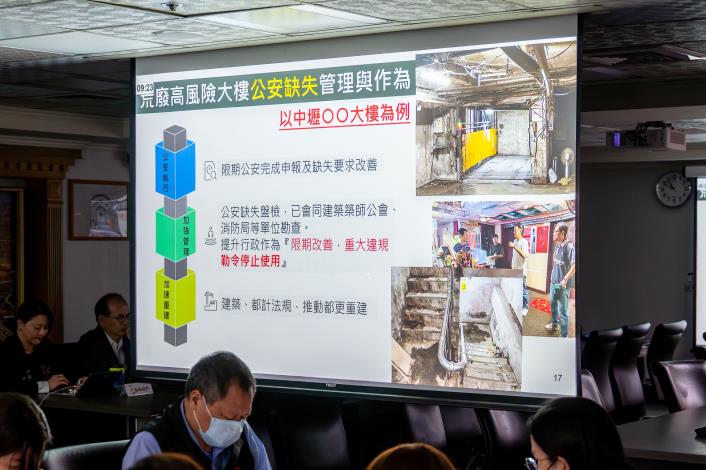 消防局與都發局「高風險大樓防範作為成效」專題報告