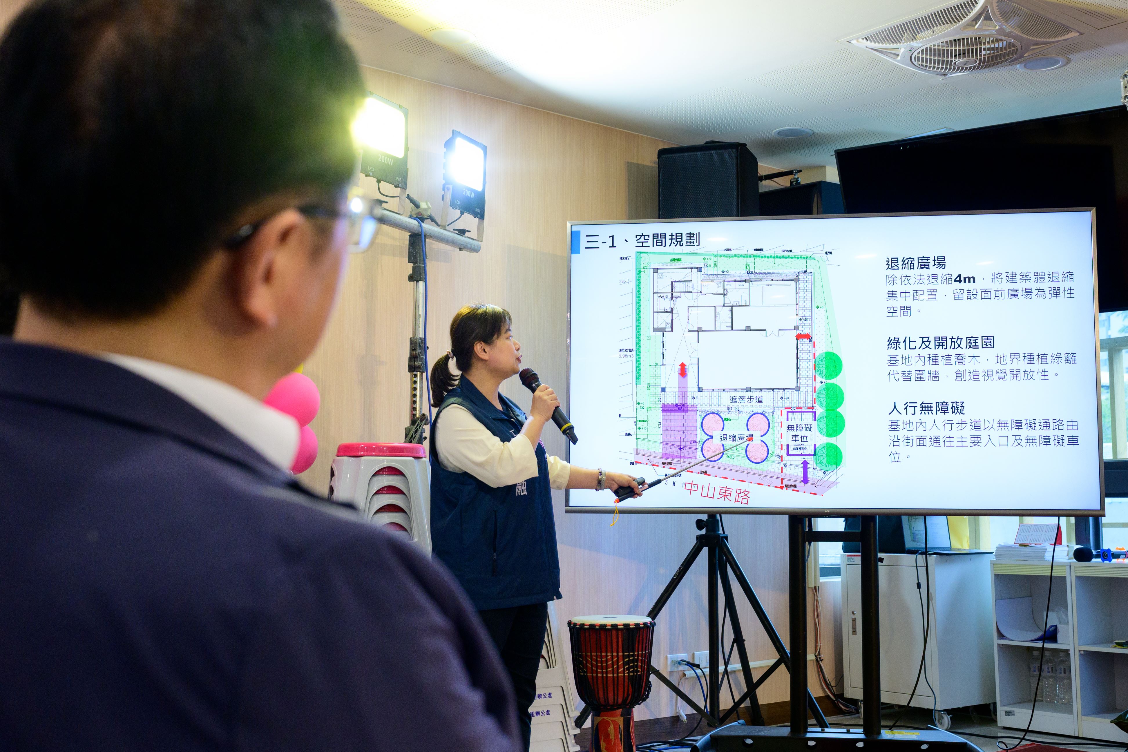 本案於規劃階段即廣納地方意見，導入無障礙設計與開放式景觀配置，包含廣場退縮、綠化庭園及友善動線