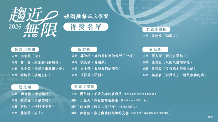 2026鍾肇政文學獎得獎名單
