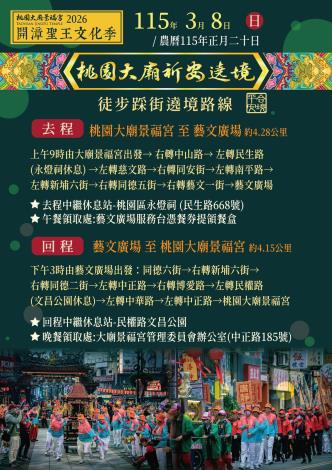 2026開漳聖王文化季暨遶境踩街活動路線