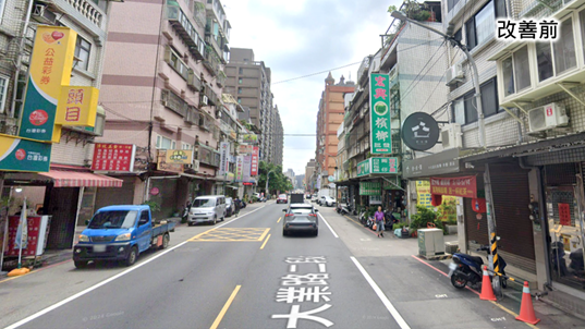 圖片4-1大業路二段(健行路~會稽國小後門巷口)標線人行道改善示意圖