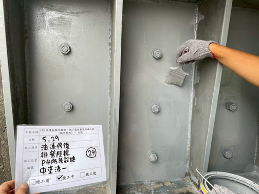 圖5-鋼結構中塗漆防蝕塗裝