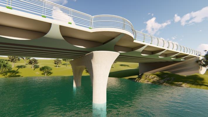 圖:鋼構橋模擬圖
