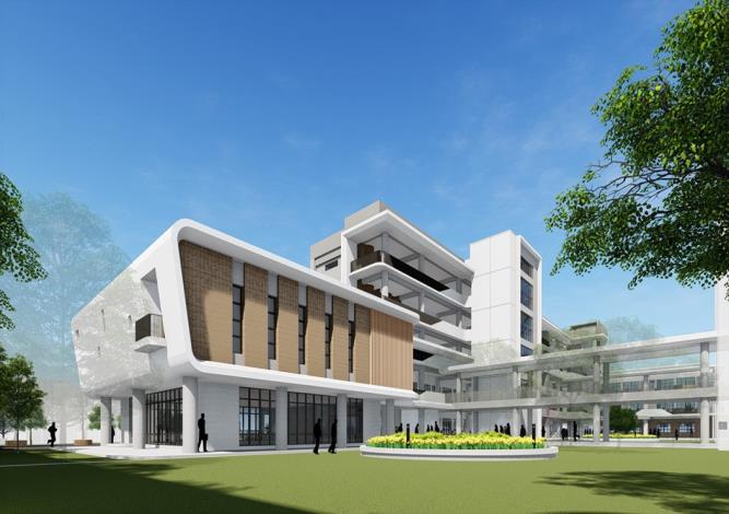 圖：桃園市立楊梅高級中等學校綜合教學大樓新建工程 建築示意圖