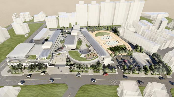 圖: 「 八德區仁德國民小學新建校舍工程(第一期)」全景模擬圖