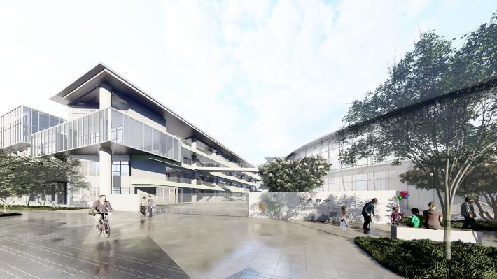 圖: 「 八德區仁德國民小學新建校舍工程(第一期)」模擬圖
