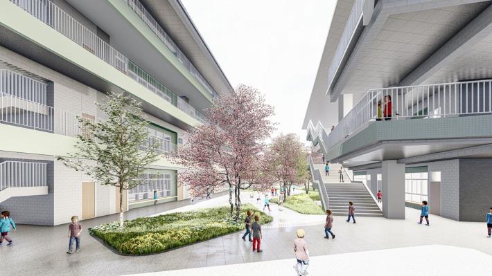 圖: 「 八德區仁德國民小學新建校舍工程(第一期)」願景圖