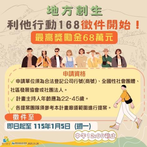 115年度「地方創生利他行動168」