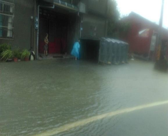 桃園市大園區民安路105年6月2日淹水情形