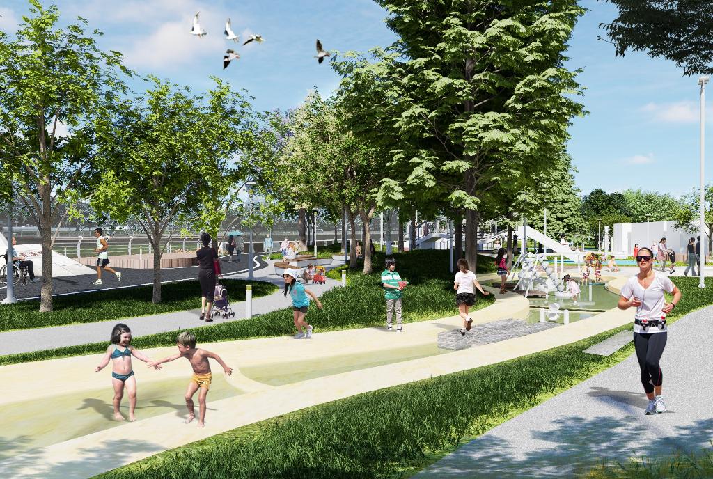 南崁溪桃園區第一河濱公園共融遊戲場建置工程完工模擬圖