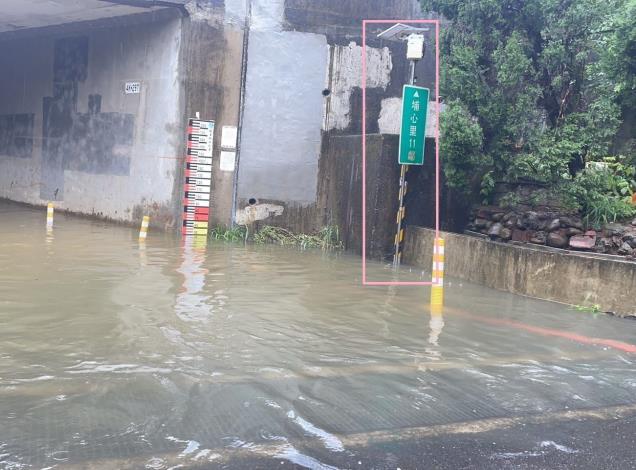 大園區中正東路1段840巷路面淹水監測站實際偵測淹水情形