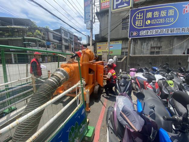 八德區桃鶯路與興隆街口移動式抽水機測試