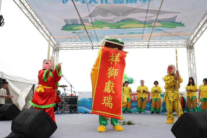 開幕儀式由桃園市瑞龍傳藝文化協會瑞龍獅團帶來客家獅表演，為活動祈福開場。