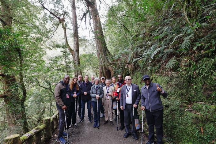 12國駐台大使及代表走訪復興區，體驗拉拉山國家森林遊樂區神木步道