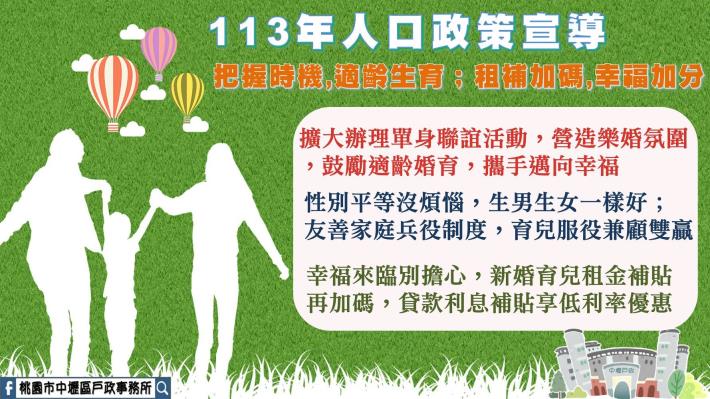 113年推行人口政策措施宣導