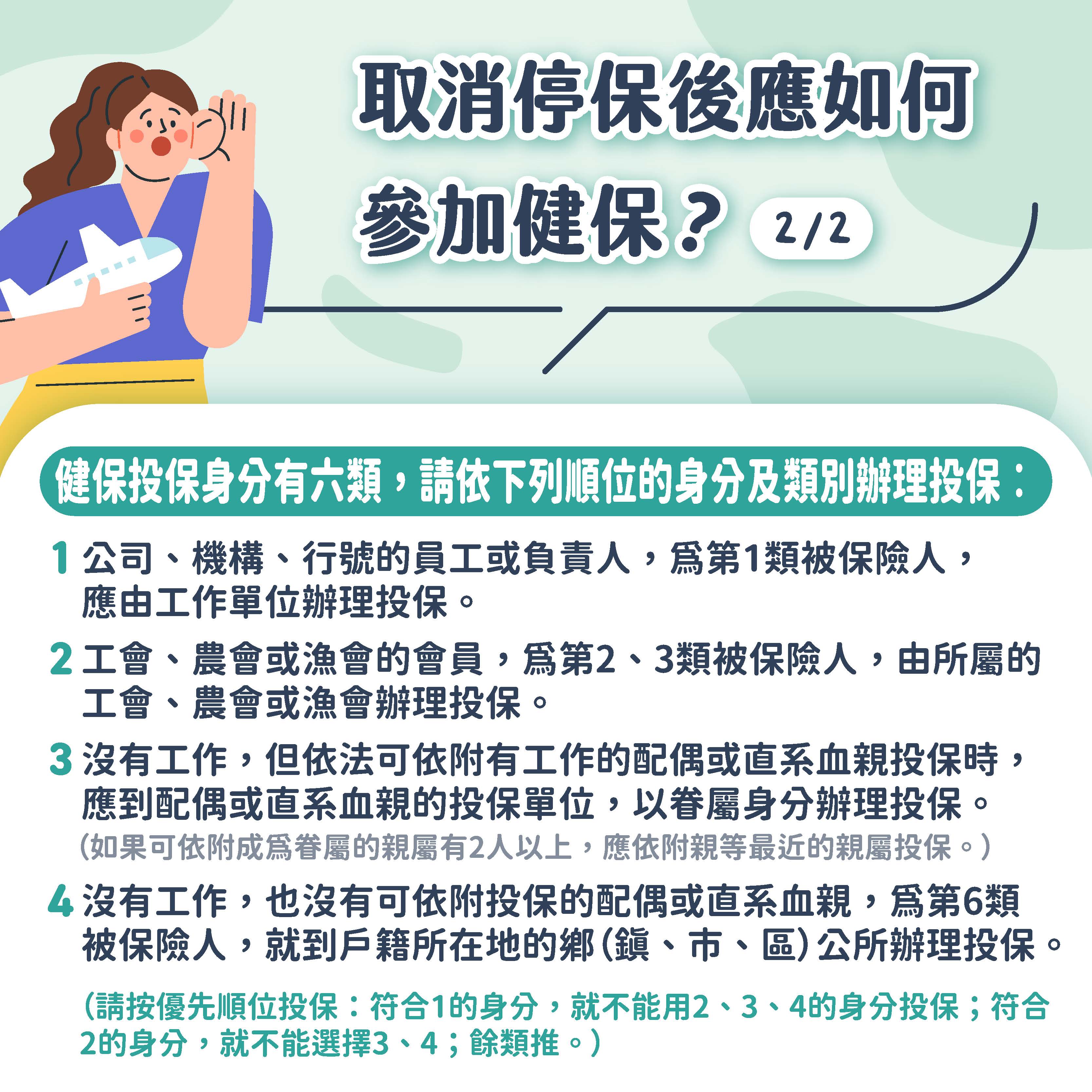 取消停保後應如何參加健保(二)宣導海報