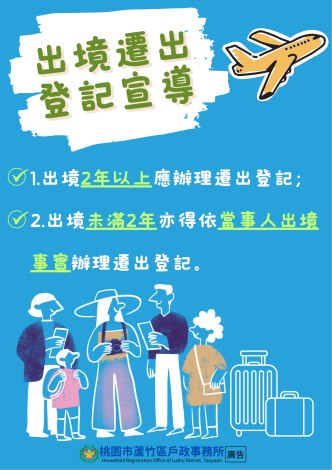 出境遷出登記宣導海報