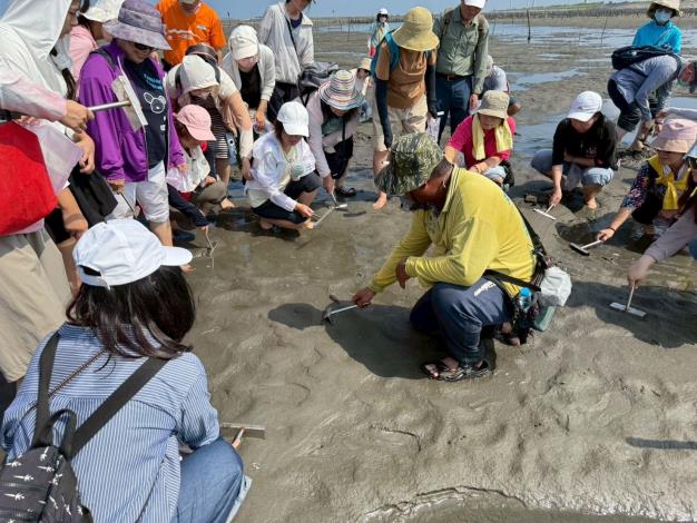 講師進行採蚵解說