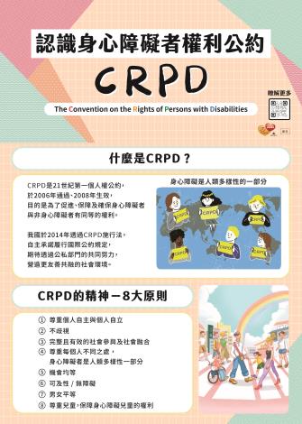 身心障礙者權利公約(CRPD)宣導摺頁 (衛生福利部社會及家庭署｜114年製) 圖片檔-正面