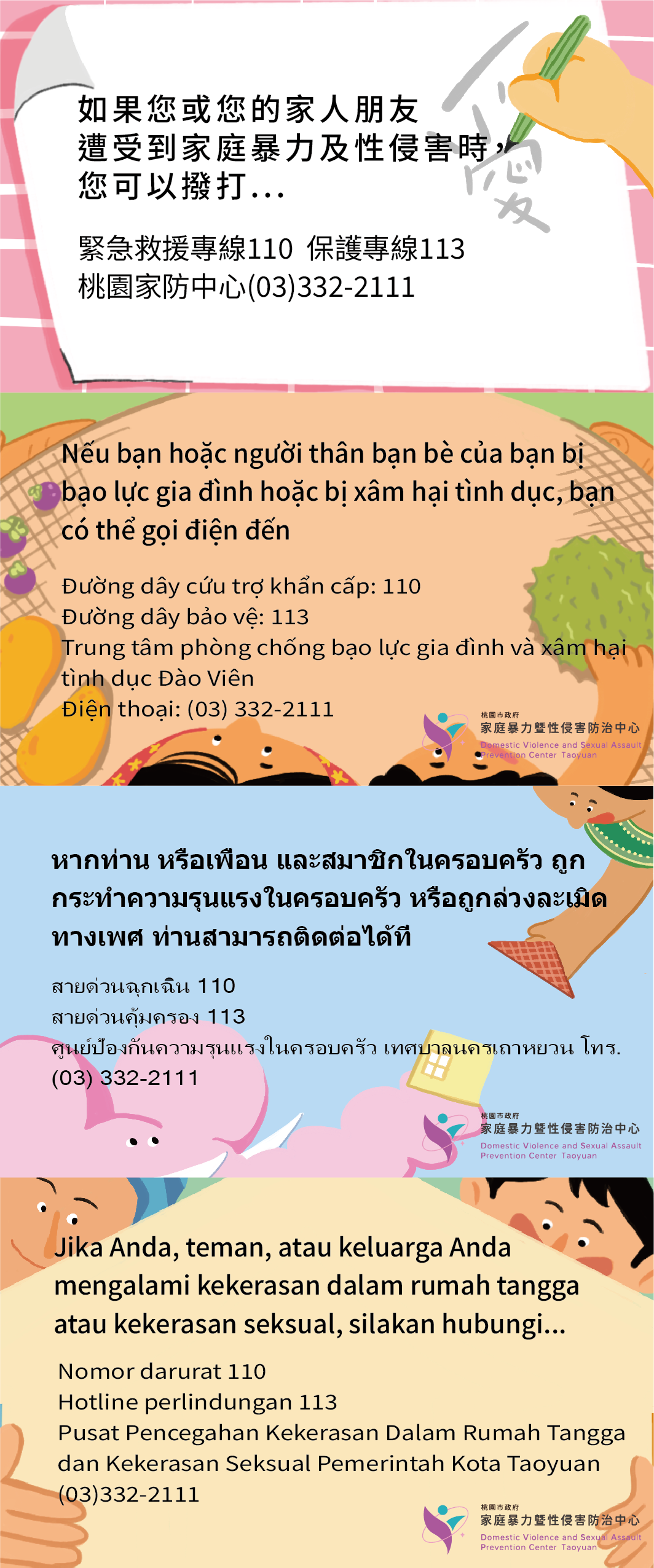 守護Go On暴力Be Gone多國語言求救小卡